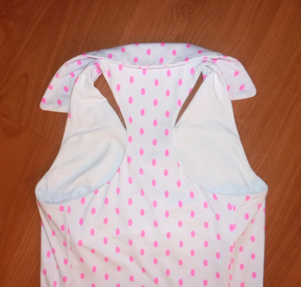 Sujetador polo Lilly Pulitzer Lakelyn Luxletic para mujer talla 2XS blanco con puntos ovalados rosas Foto 4 de 4