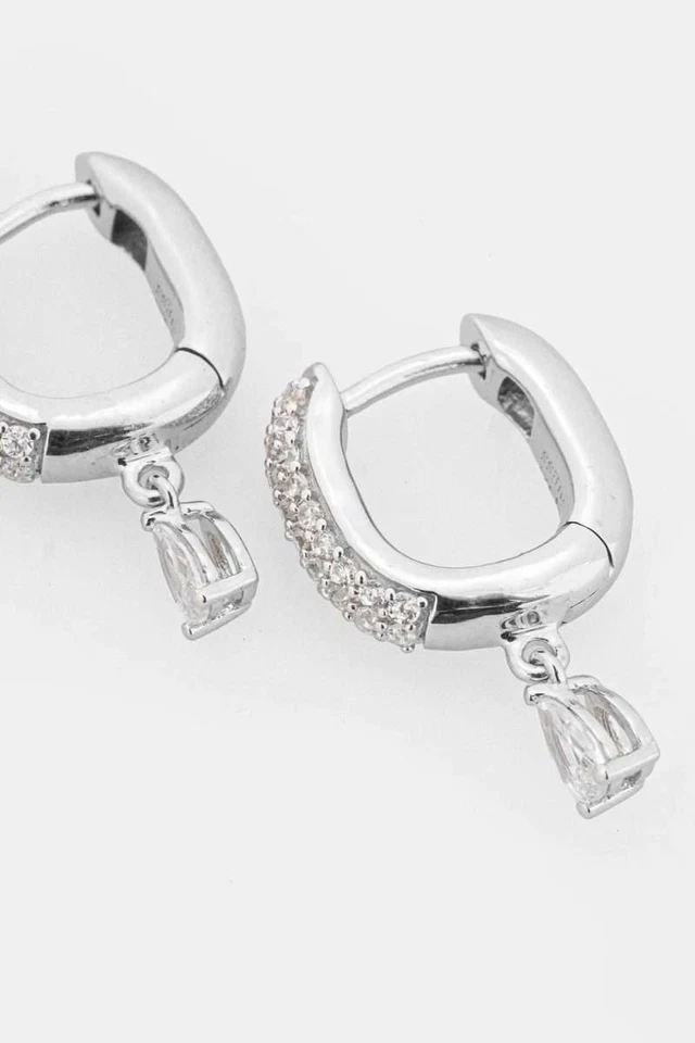 Orecchini ovali donna Guess argento 925 con gocce JSBE04510JW - Immagine 2 di 4