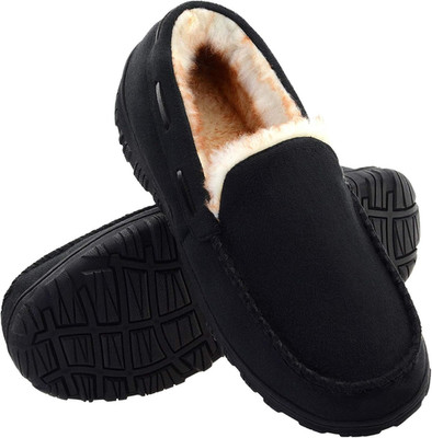 Men's Memory Foam Moccasin Slippers Warm Plush Indoor Outdoor House Shoes Gift
