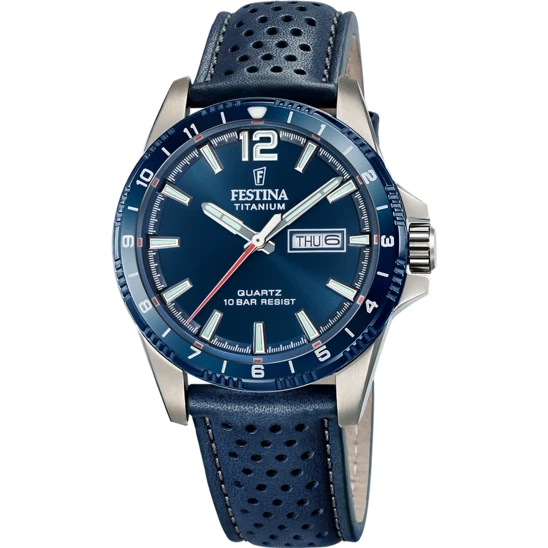 Festina Orologio Uomo In Titanio F20696/3 – Cassa Rotonda, Bracciale In Titanio, Vetro Minerale, 10 Bar (100 Metri)