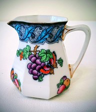 Keeling & Co Losol Ware ARMADO Antique Table Jug Pitcher  Butterfly Fruit Grapes