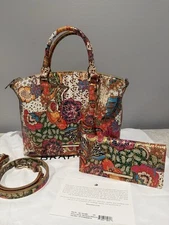 Brahmin Marketplace Melbourne Bag Duxbury Satchel & Matching Wallet New!