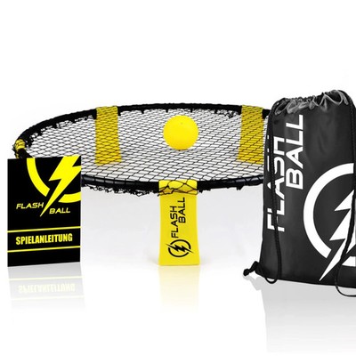 FLASHBALL Roundnet Set, Pro Set für outdoor Sport mit Luftpumpe und 3 Bällen