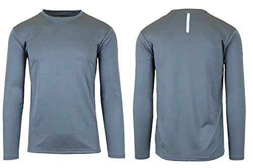 GALAXY BY HARVICE MEN'S LONG SLEEVE MOISTURE-WICKING TEE SIZE: MEN M - CHARCOAL