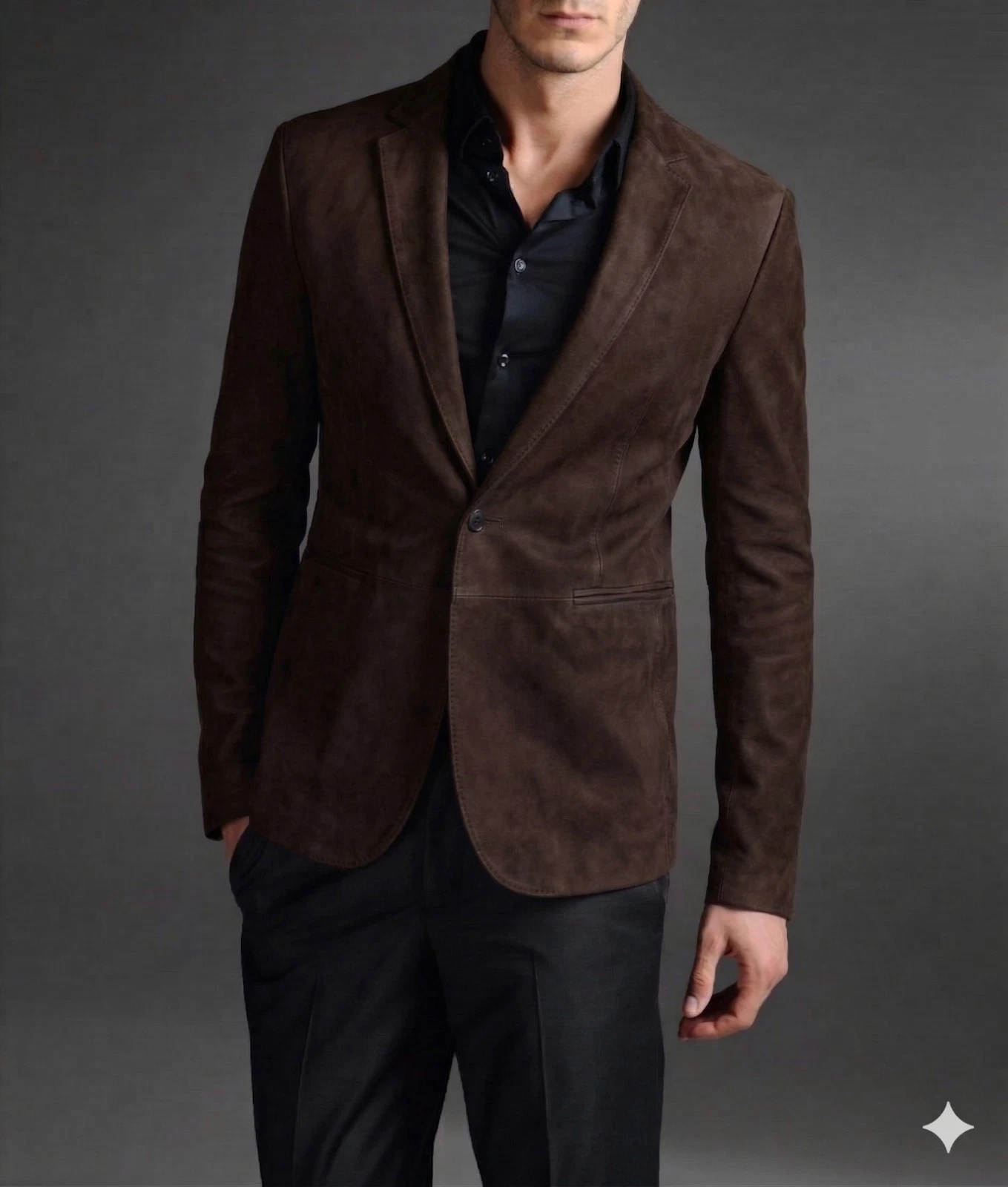 Men's Brown Real Lambskin Suede Blazer One Button Slim Fit Stylish Coat Blazer
Opens in a new window