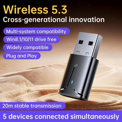 Externer BT 5.3 Adapter für Computer Treiberfreier Desktop USB Audio Transmitter