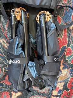 2 CLIQ Portable Chairs Lightweight Folding Bundle Black Very Nice W/ Bag