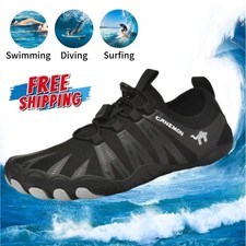 Mens Quick Drying Water Shoes Aqua Sock Five Fingers Wading Shoes Beach Swimming