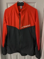 BTWIN DECATHALON CYCLING JACKET FULL ZIP ORANGE AND GRAY SIZE MEDIUM