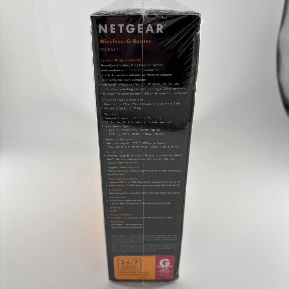 NETGEAR WGR614 54 Mbps 4-Port 10/100 Wireless G Router (WGR614NA) New Sealed - Image 4 of 4