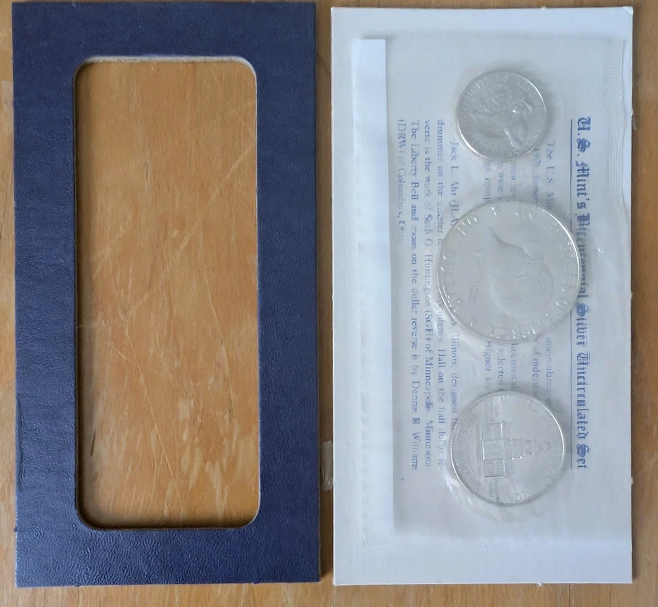 1976-S US Mint Silver UNC Bicentennial 3 Coin Set BU 40% Silver - Image 3 of 4