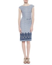 Tory Burch Jamie cap sleeve belted sheath dress SZ M Castillo Corsage NWT $395