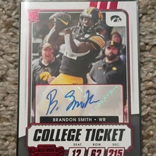 Panini 2021 Contenders Brandon Smith Iowa Hawkeyes Rookie Autograph Card. rookie card picture