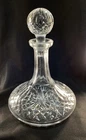 Vintage WATERFORD Lismore Crystal Ships Captain 10" Decanter -Faceted Stopper