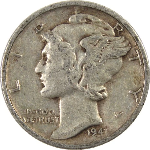 1941 S Mercury Dime XF EF Extremely Fine Silver 10c Coin