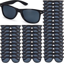 72 Pairs Party Sunglasses,Black and White Color Scheme Bulk Retro Sunglasses for
