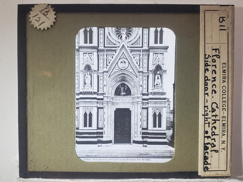 Porta Laterale, Duomo di Firenze, Italia, Lanterna Magica Scivolo in Vetro - Foto 2 di 3