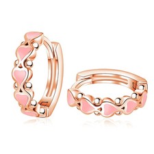 Rose Gold Plated Small Heart Hoop Earrings for Women Enamel Huggie Earrings Hypo