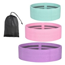 3 Pack Resistance Loop Bands Set Workout Fitness Fabric Bands Gym Home Yoga