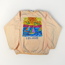 Vintage Leland Michigan Crewneck Sweatshirt XL Lake Michigan Fishtown 90s