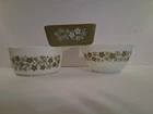 Vintage Pyrex Spring Blossom Crazy Daisy 3 Piece Set # 0502 #402 #474 B