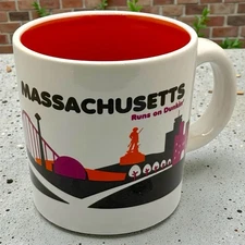2012 Dunkin Donuts Massachusetts Coffee Mug Cup Orange & White 12oz Collectible
