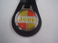 Jeep  Key Chain Vintage 60s Logo Leather Fob Free Postage