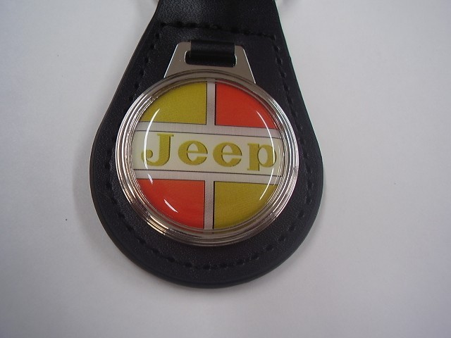 JEEP   KEY CHAIN  VINTAGE 60'S LOGO  LEATHER FOB  FREE POSTAGE