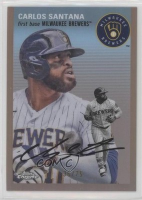 2023 Chrome Platinum Anniversary Rose Gold Refractor 36/75 Carlos Santana 19hu