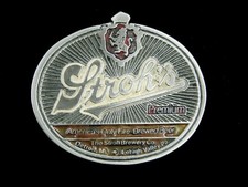 SJ07120 VINTAGE 1970s  STROH'S PREMIUM AMERICA'S ONLY FIRE-BREWED BEER  BUCKLE