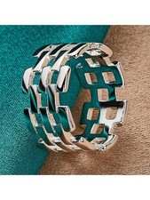 Sterling Silver Weave Hollow Ring Size 7 8 9 10 For Women Fashion Jewelry