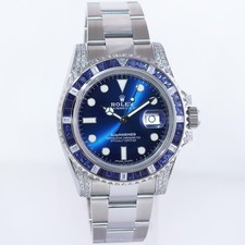MINT Rolex Submariner Date 116610 Diamond Sapphire Steel Blue Ceramic Watch 3