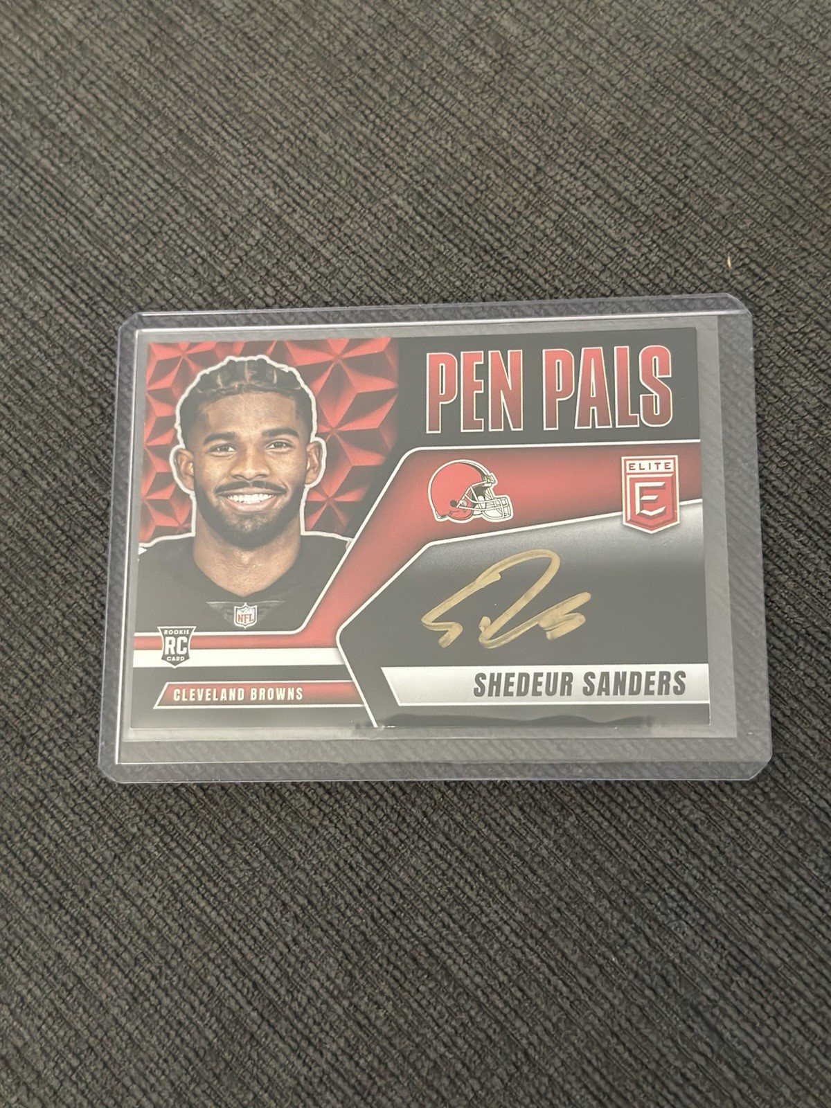 2025 Donruss Elite Pen Pals Shedeur Sanders FOTL Black & Gold Rookie Auto