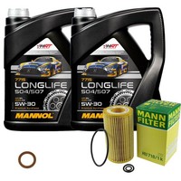 Inspektionspaket 10L Mannol Longlife 5W-30 FüR Mercedes S204 C 220 CDI S203 W204