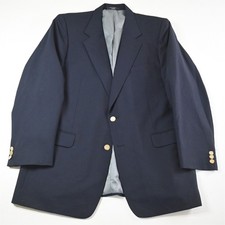 Andre Vachon 48X Navy Blue 100 Wool Gold Button Blazer Jacket Sport Coat