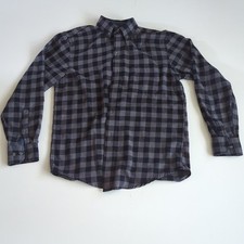 IZOD Men's Classic-Fit Plaid Flannel Button-Down Shirt Size Small Grey Black