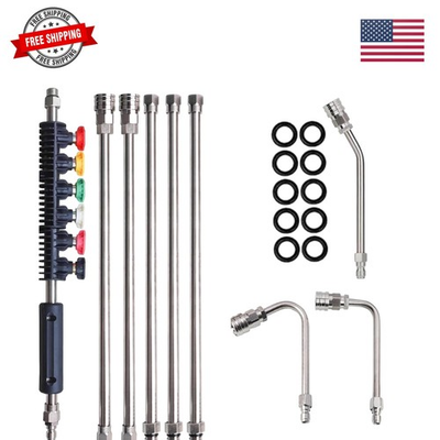 #ad 9 Pack Pressure Washer Extension Wand Stainless Steel Power Washer Lance wit... $46.99