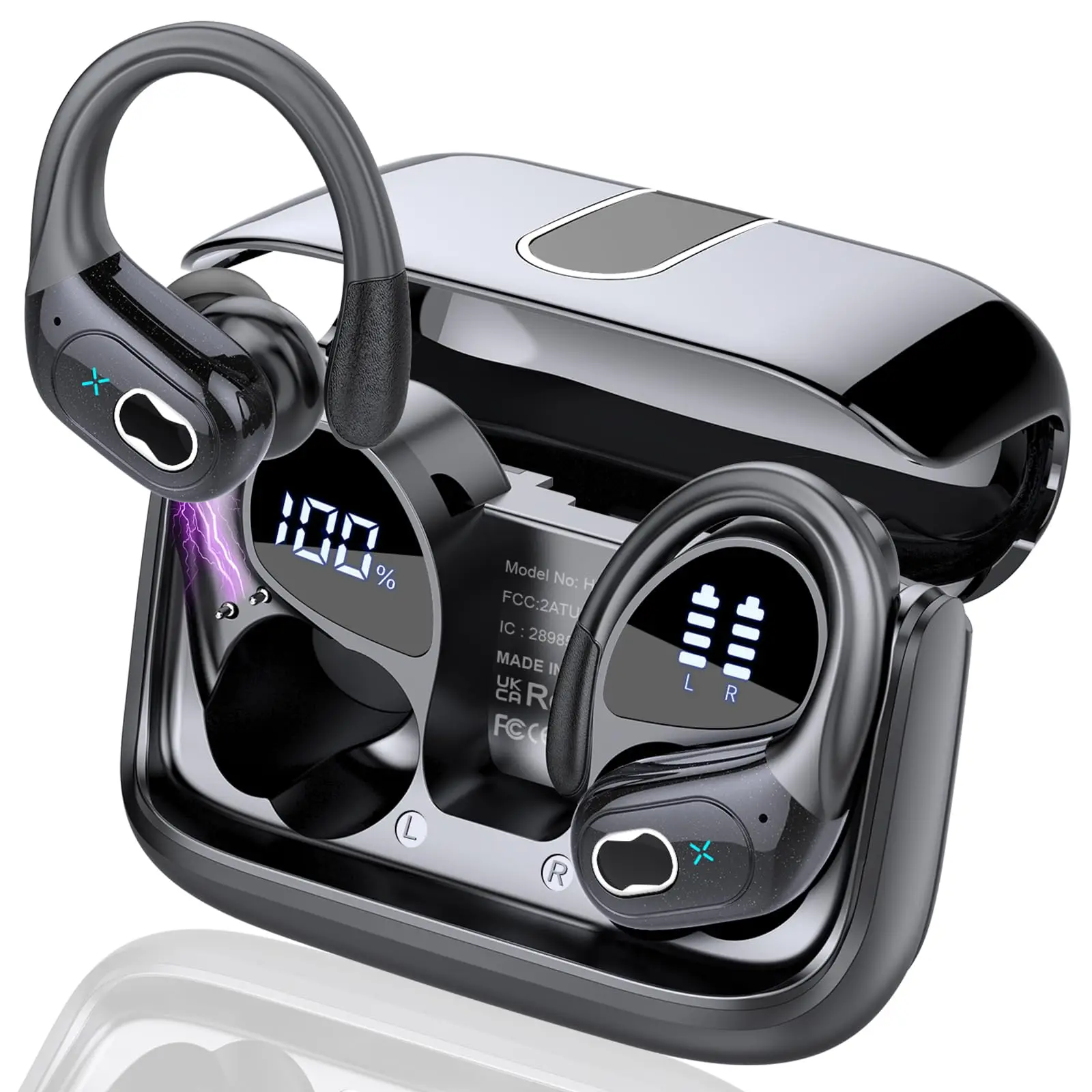 Wireless Earbuds Bluetooth 5.4 with 75H Playtime Hi-Fi Stereo Deep Bass ENC Mic IPX Waterproof-image