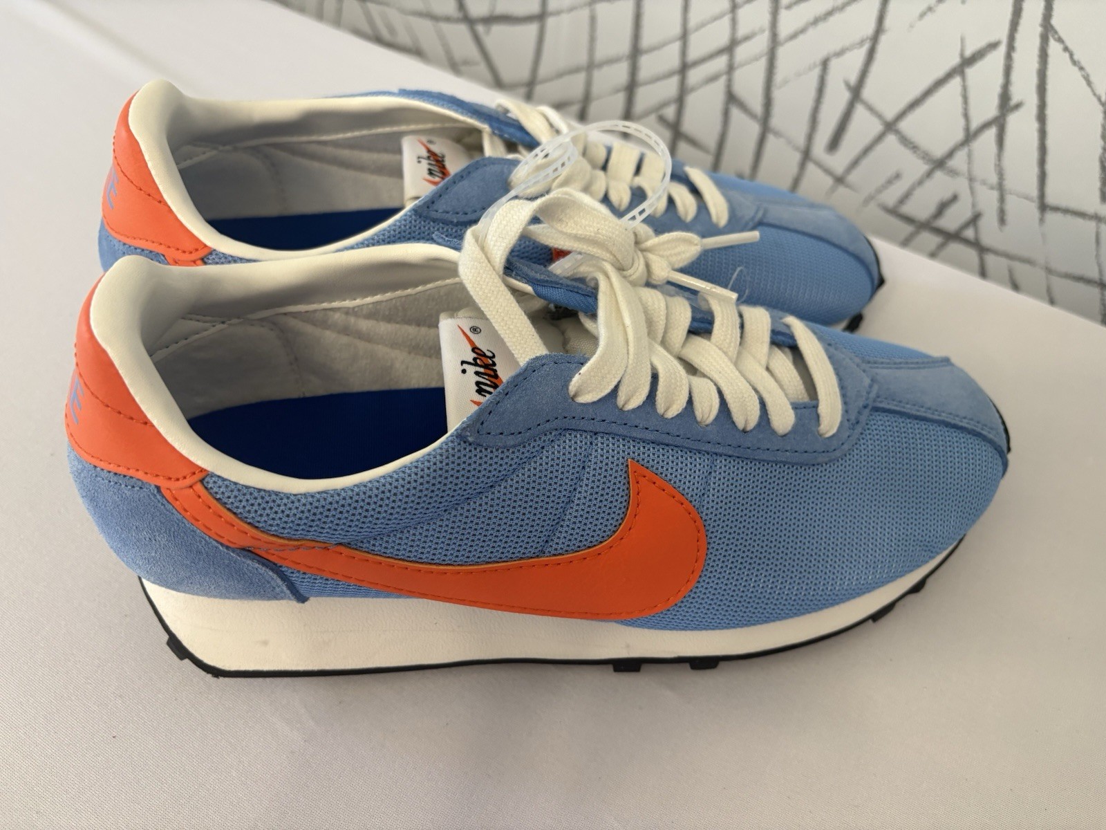Nike Women's LD-1000 Nike Blue Orange White , Suede Rubber Athletic Sneakers thumbnail 7