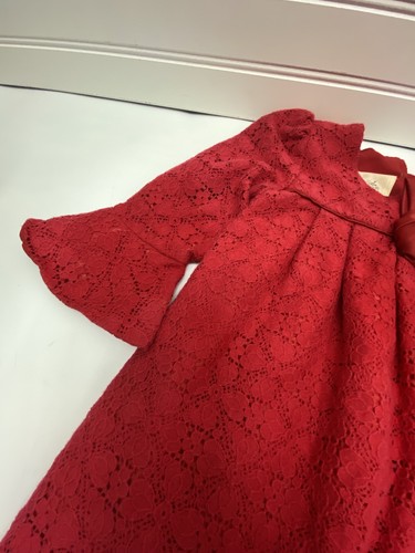 Vestido Laura Ashley London Rojo Encaje Con Rosas Niña Talla 4 ¡¡Dulce!!! - Imagen 3 de 21