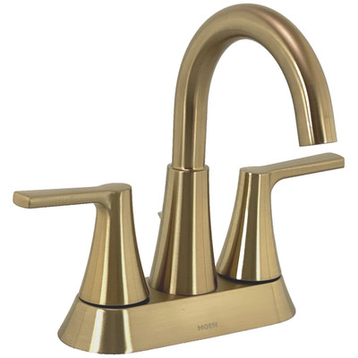 MOEN Jase Mikah Bronzed Gold 4'' Centerset Bathroom Faucet w/Drain 64432BZG *READ