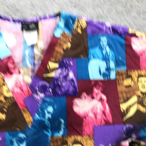 Elvis Presley Scrub Shirt Womens Small Multicolor Cherokee Medical Top Nurse - Picture 7 of 13