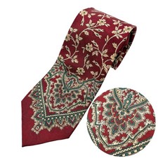 Burberry Vintage Bordeaux Floral Pattern Tie