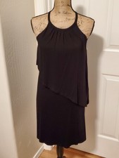 Asos Women's Size 6 Black Sleeveless Halter Knit Sheath Dress