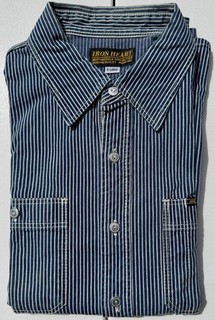 Iron Heart Hickory Indigo work shirt XL fits M/L made in Japan