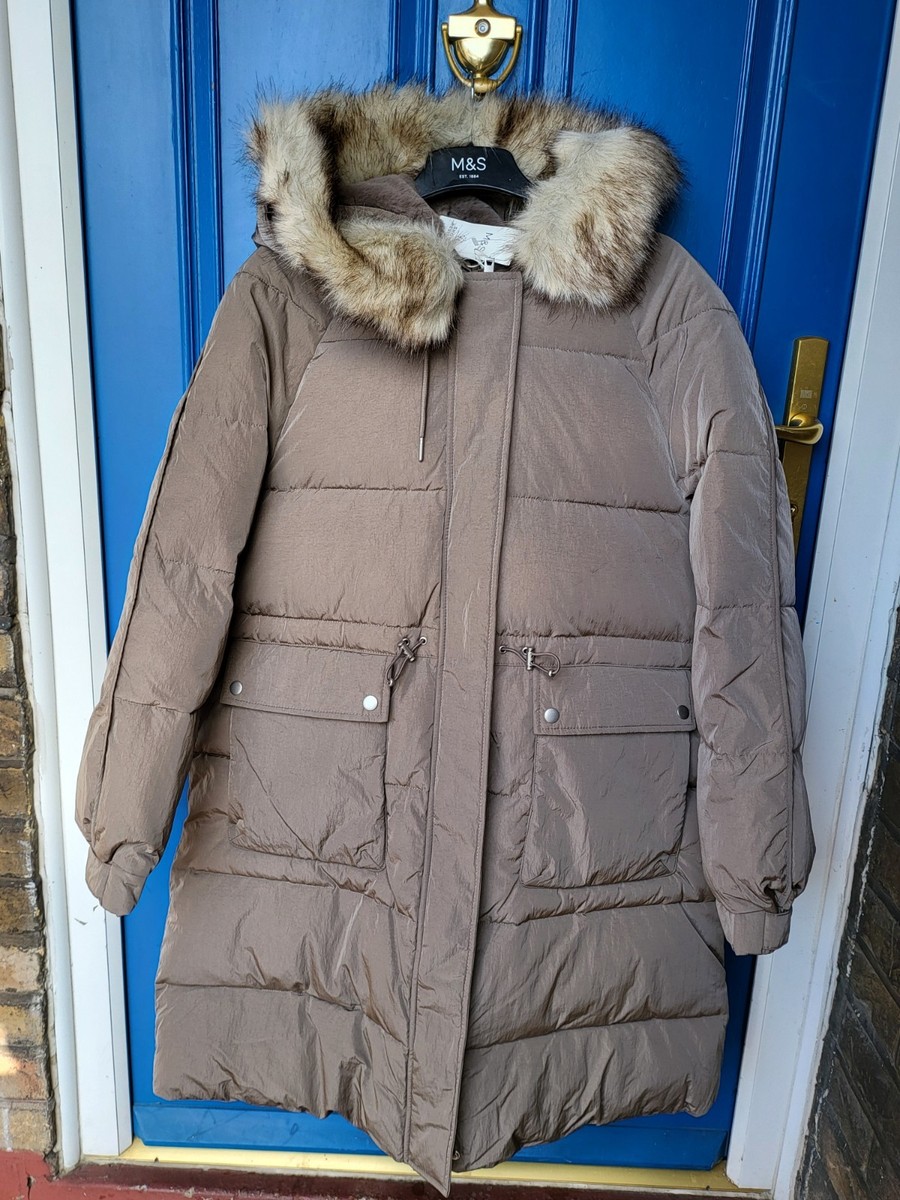 Spencer M And S Womens Winter Coats New M&S Mocha Thermowarmth