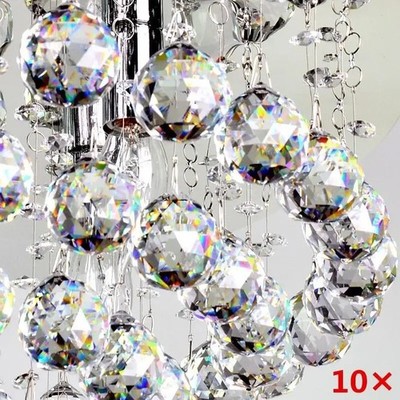 10PCS 20mm Clear Crystal Prism Ball Pendant Chandelier Hanging Drops Decor