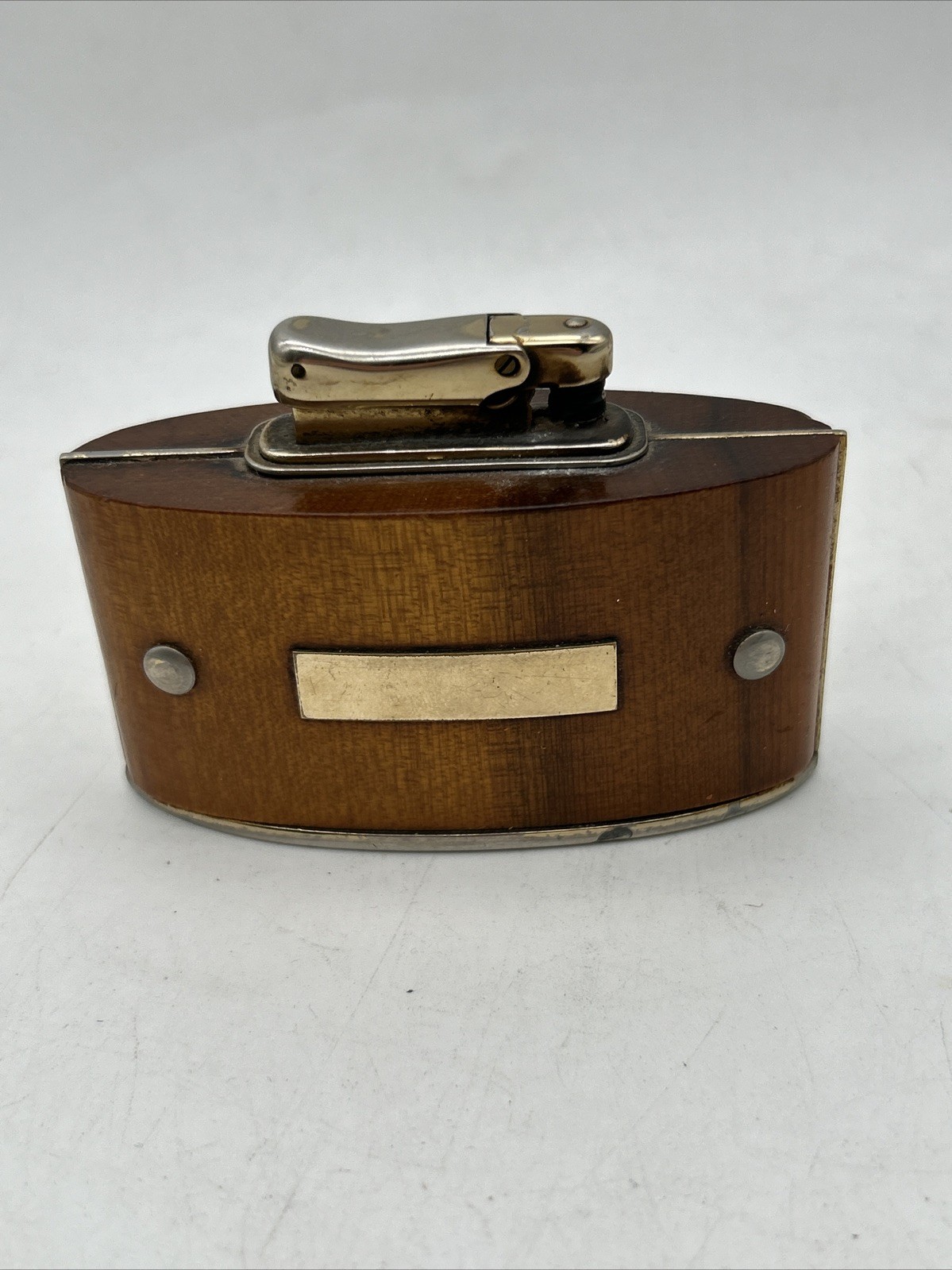 By Kreisler Wood & Brass Table Top Lighter - No Spark
