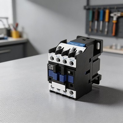AC Contactor CJX2-1210 CJX2-1201 12A 1 Pole with Auxiliary Contacts 1NO 1NC