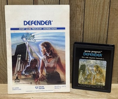 Defender with Manual Atari 2600/7800/2600+/7800+ CLEANED TESTED WORKS (T)
